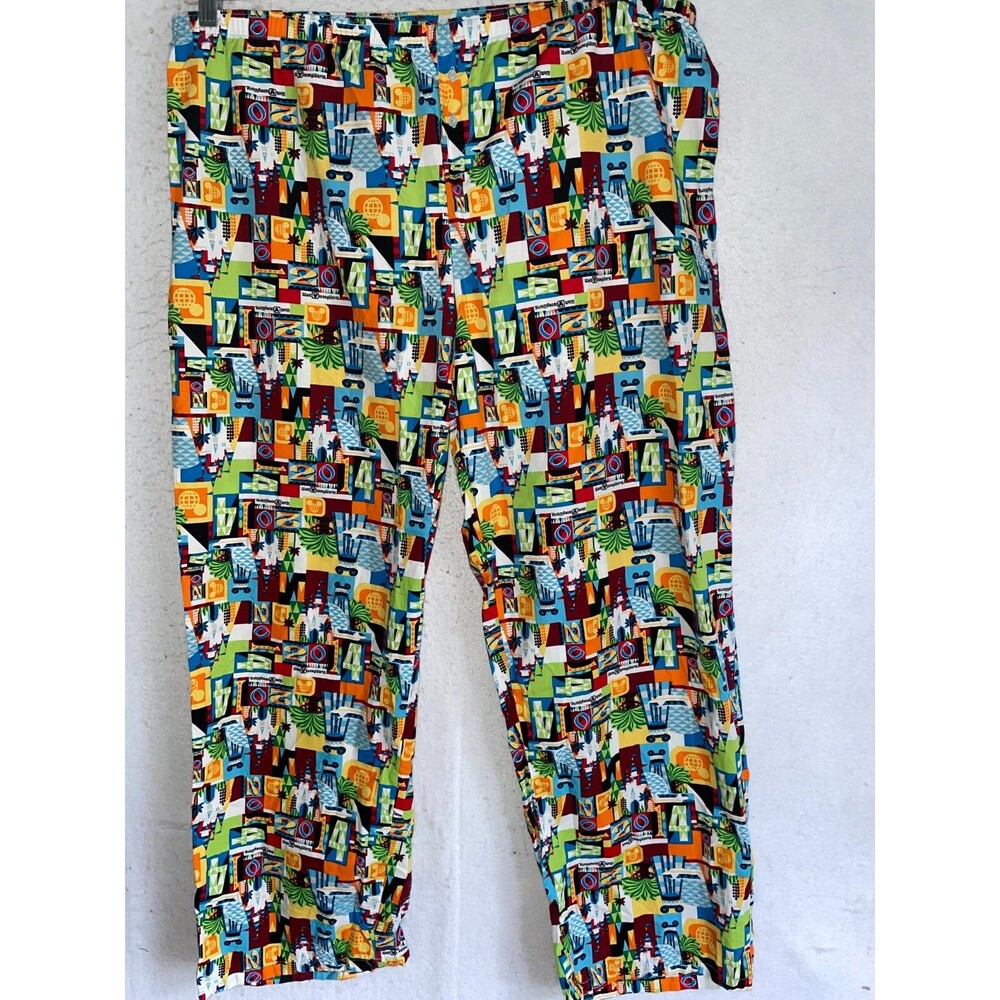 Disney Parks Pajama Pants Men's XL All over print 2014 Disneyland Mickey Castle